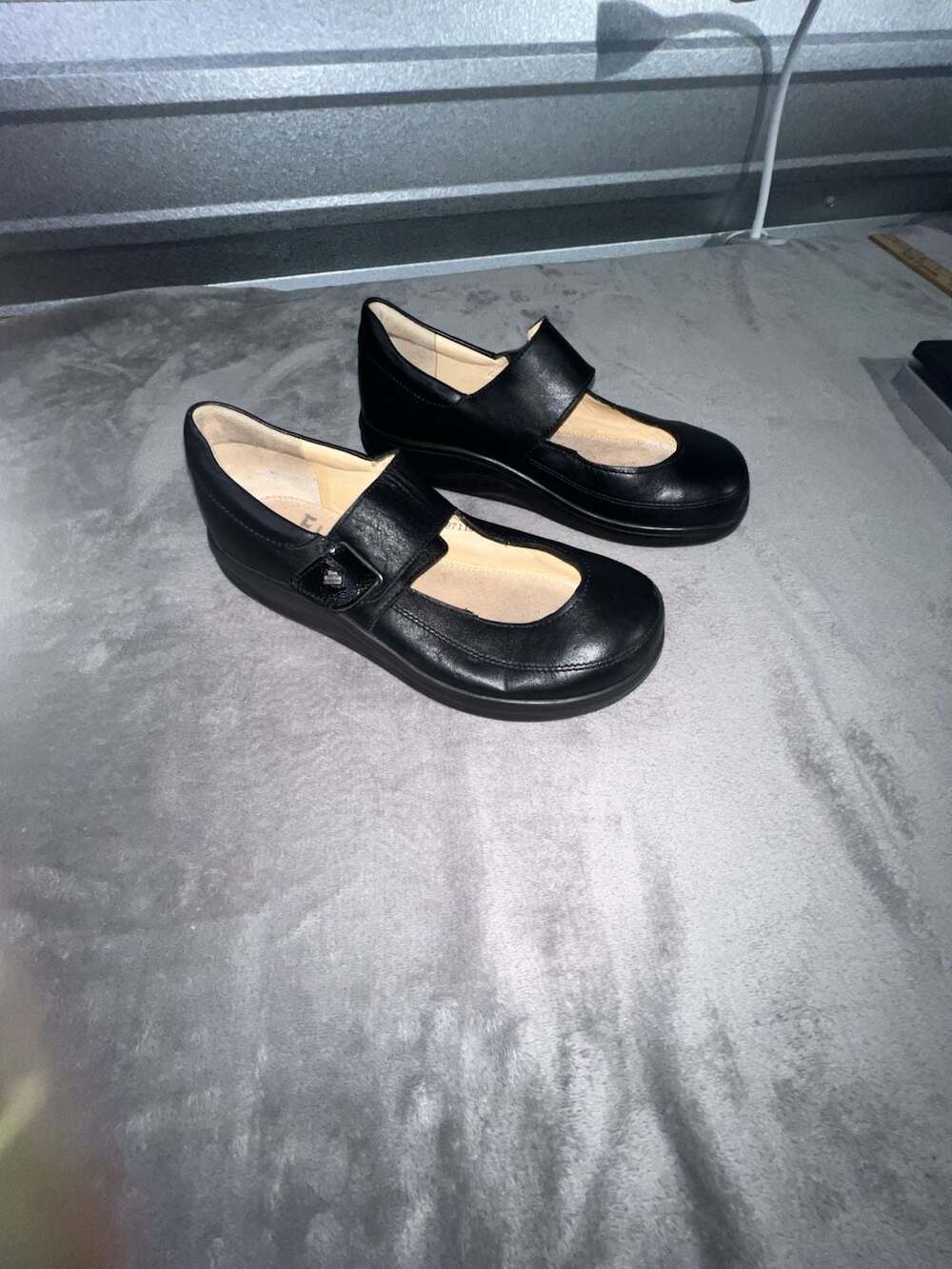 Finn Comfort Nagasaki Black Leather Mary Jane Comfort Shoes